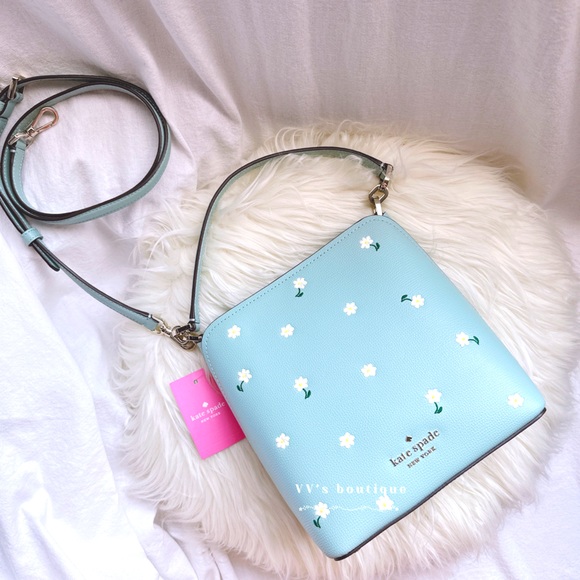 NWT Kate Spade Darcy Small Bucket Bag Daisy Embroidered Leather Aphrodite K6110 - Picture 5 of 10